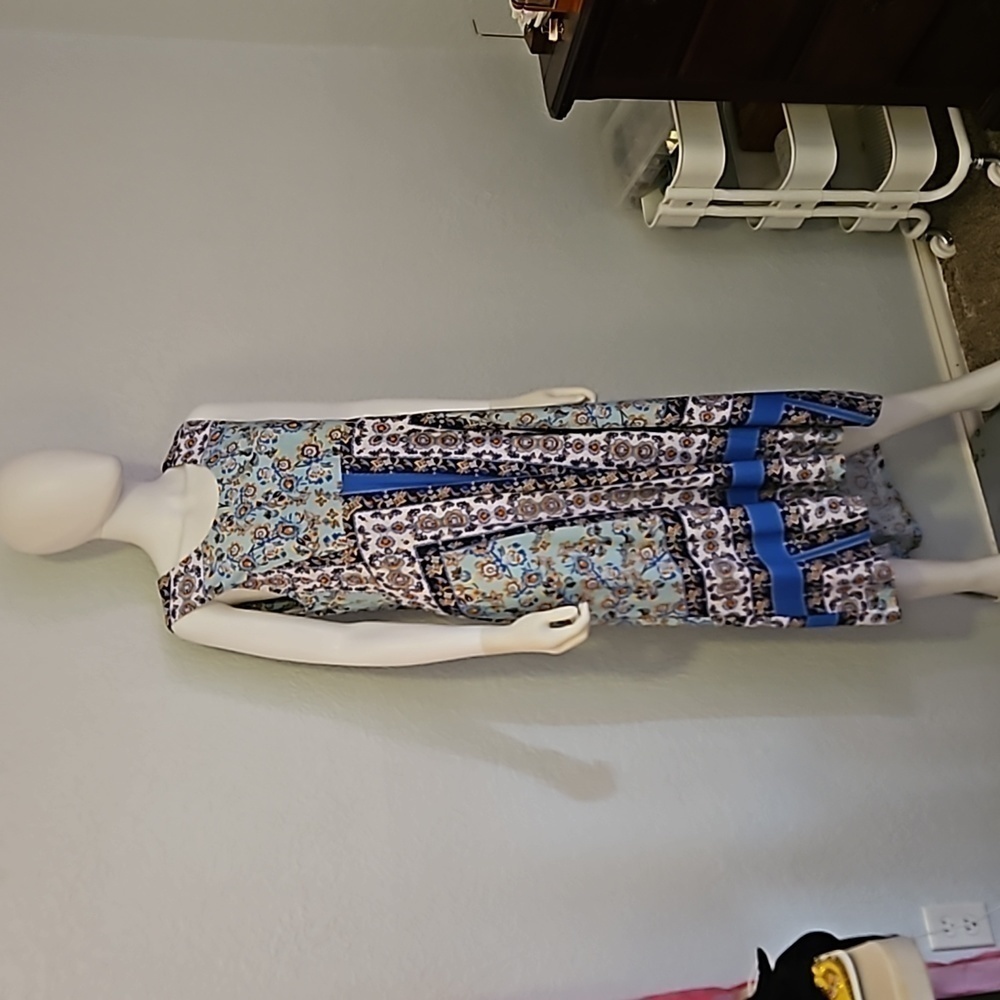 ONE WORLD Floral Colorblock Patchwork Sleeveless … - image 2